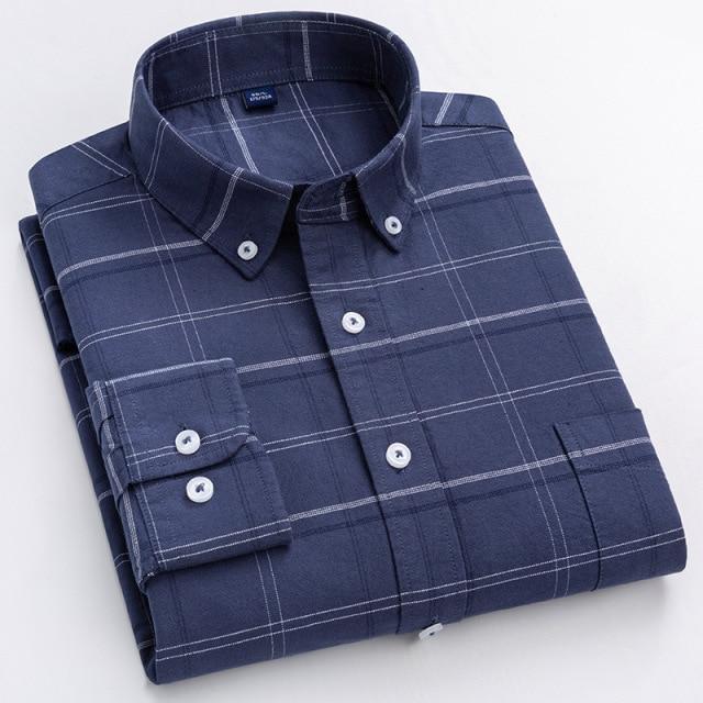 Plaid Oxford Long Sleeve Check Patterned Shirts