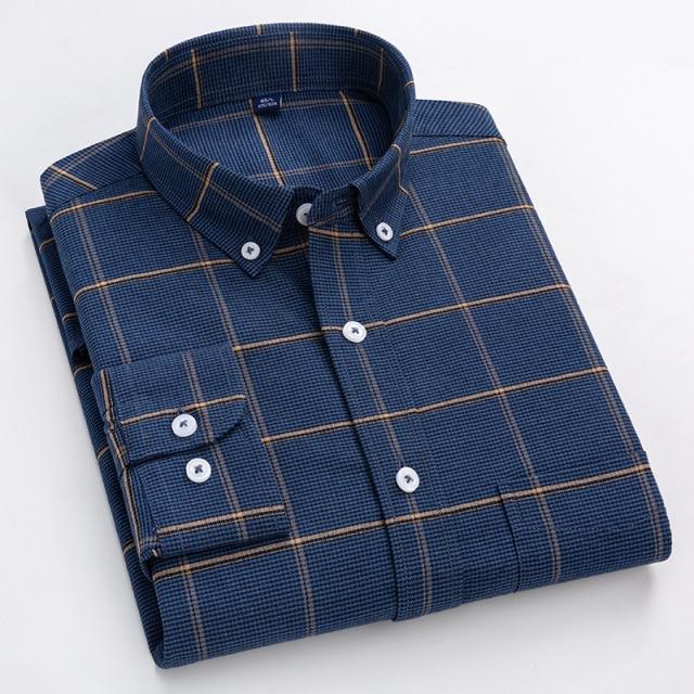 Plaid Oxford Long Sleeve Check Patterned Shirts