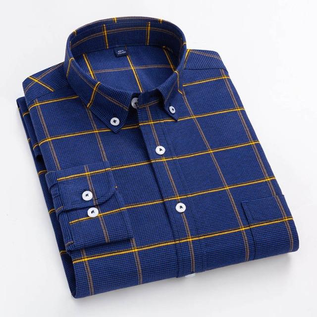 Plaid Oxford Long Sleeve Check Patterned Shirts