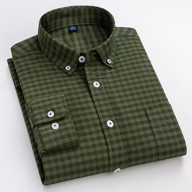 Plaid Oxford Long Sleeve Check Patterned Shirts