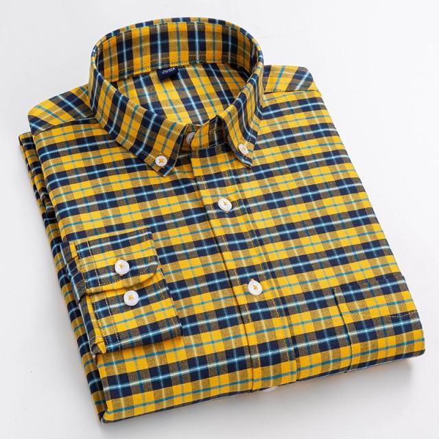 Plaid Oxford Long Sleeve Check Patterned Shirts