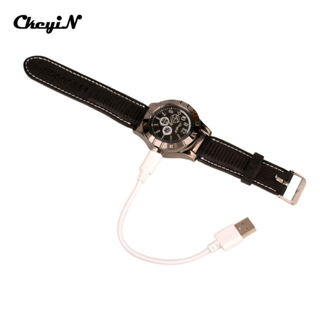 Military USB Lighter Watch Men's Casual Quartz Wristwatches with Windproof Flameless Cigarette Lighter relogio Watches men 02-50-Free Item Online