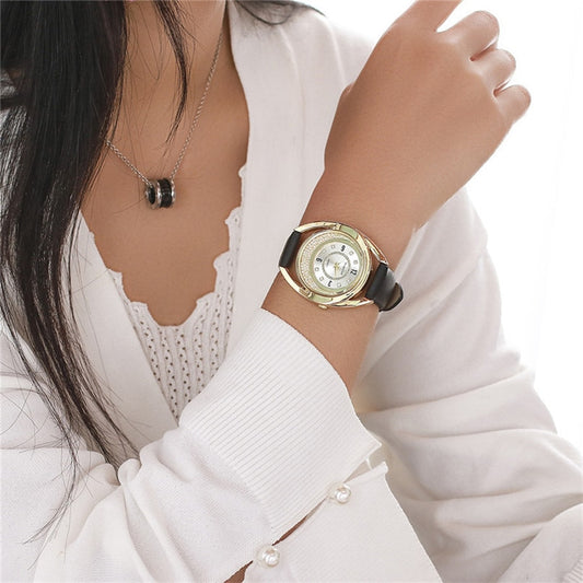 Delan Women PU Leather Quartz Wrist Watches-women watch-Free Item Online