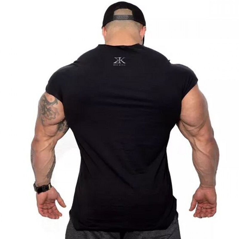 Ryan Body Builder Men Gyms Fitness Slim T-shirt Workout Cotton Tops-men workout tops-Free Item Online