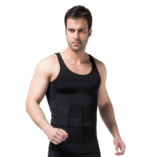 Jovan Men Slimming Body Shaper Underwear Body Tummy Belly Compression Corset Vest-men body shaper-Free Item Online-Black-L-Free Item Online