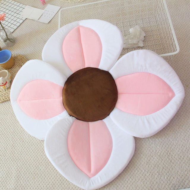 2 IN 1 Baby Lotus Plush Flower Bath And Play Mat 4 Or 7 Petals-baby bath accessory-Pink 4 petals-Free Item Online