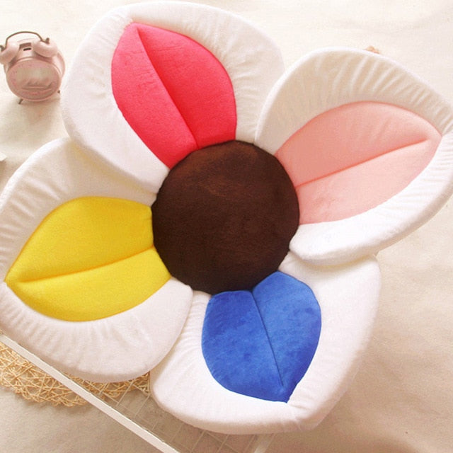 2 IN 1 Baby Lotus Plush Flower Bath And Play Mat 4 Or 7 Petals-baby bath accessory-Multicolor 4 petals-Free Item Online