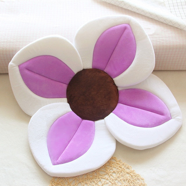 2 IN 1 Baby Lotus Plush Flower Bath And Play Mat 4 Or 7 Petals-baby bath accessory-Purple 4 petals-Free Item Online