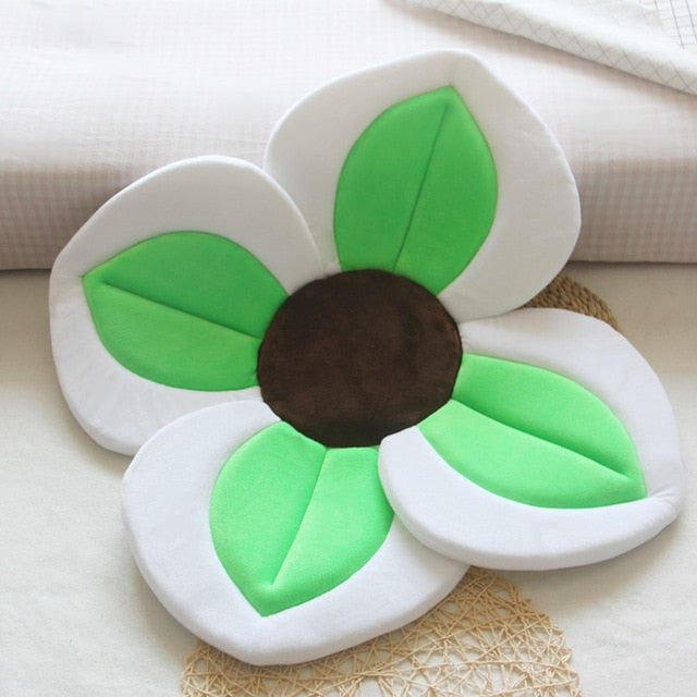 2 IN 1 Baby Lotus Plush Flower Bath And Play Mat 4 Or 7 Petals-baby bath accessory-Green 4petals-Free Item Online