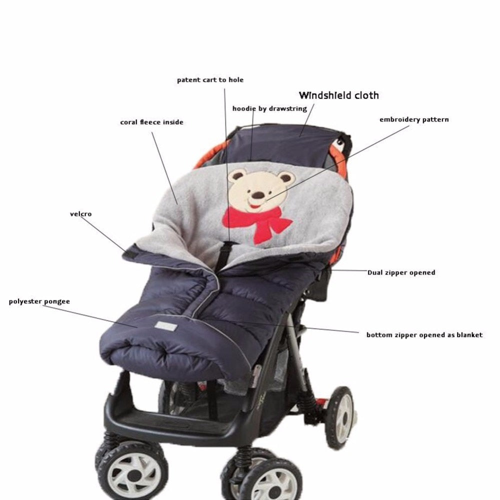 Doodle Winter Baby Stroller Sleeping Bags With Footmuffs-baby sleep bag with footmuff-Free Item Online