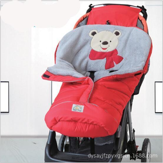 Doodle Winter Baby Stroller Sleeping Bags With Footmuffs-baby sleep bag with footmuff-Red-102cm-Free Item Online
