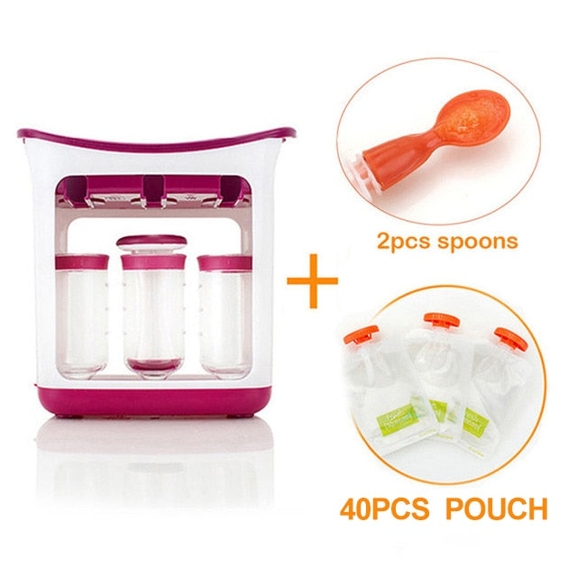 Little Love Baby Food Maker and Storage Unit-baby food processor-40pouch 2spoons-Free Item Online