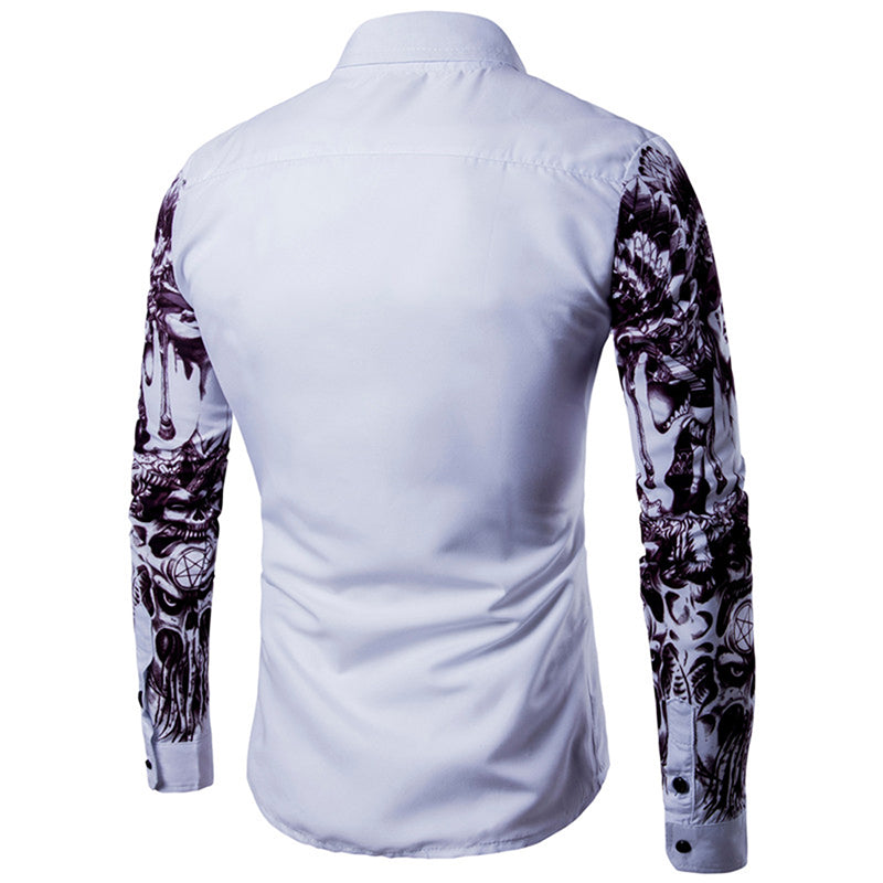 Jesse Floral Long Sleeve Design Slim Fit Men Casual Shirt-Men's shirt-Free Item Online-Free Item Online