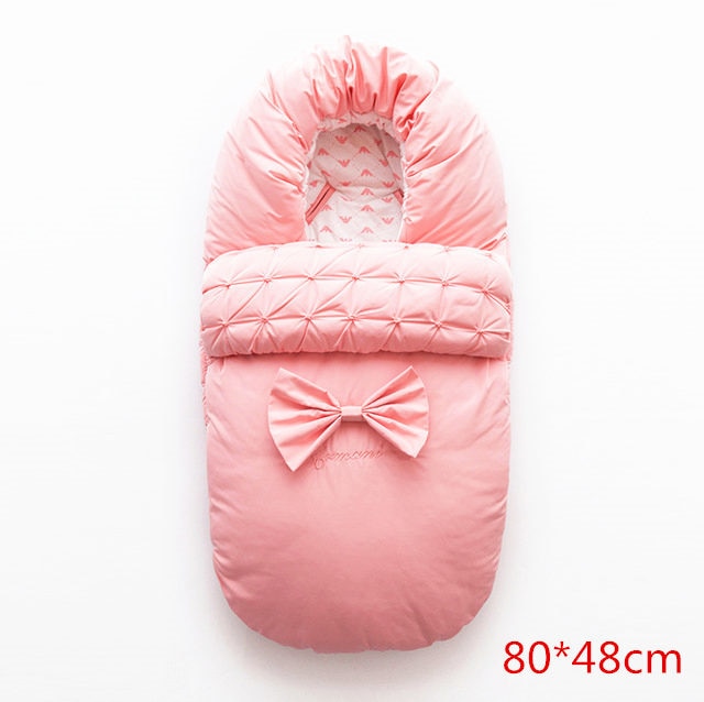 Doodle Cotton Sleeping Bag Warmer Baby Stroller Footmuff-baby footmuff-pink 80-48cm-Free Item Online