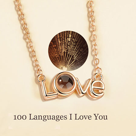 Gailis 100 Languages I Love You Necklace Romantic Love Gift For Her on Valentines Day-Women Necklace-love gold-Free Item Online