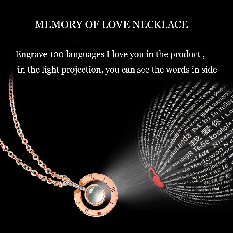 Gailis 100 Languages I Love You Necklace Romantic Love Gift For Her on Valentines Day-Women Necklace-Free Item Online