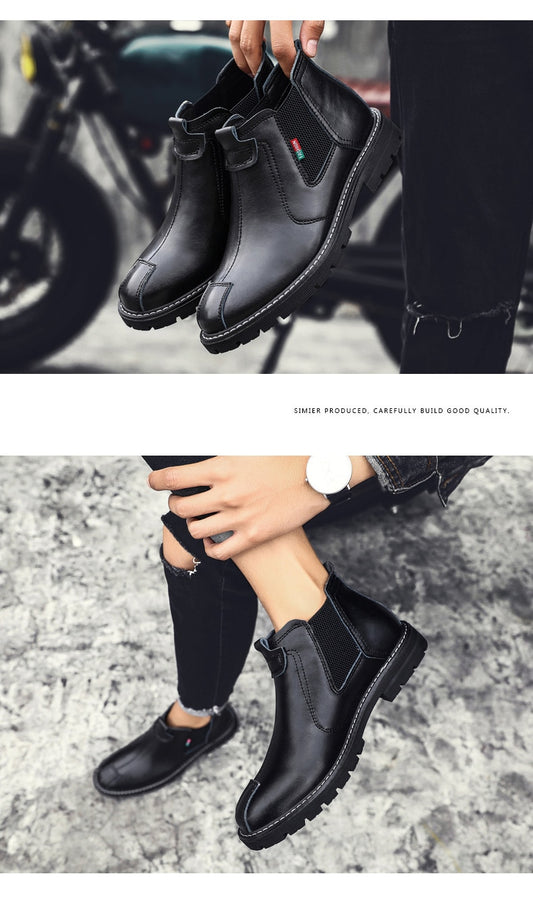 Bondanie Genuine Leather Men Motorcycle Boots-Men Shoes-Free Item Online