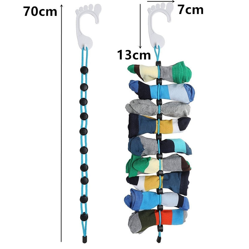 Dannex 4 in 1 Socks Wash Storage and Clothes Organizer Adjustable Non-slip Hanging Loop-socks hanger and organizer-Free Item Online
