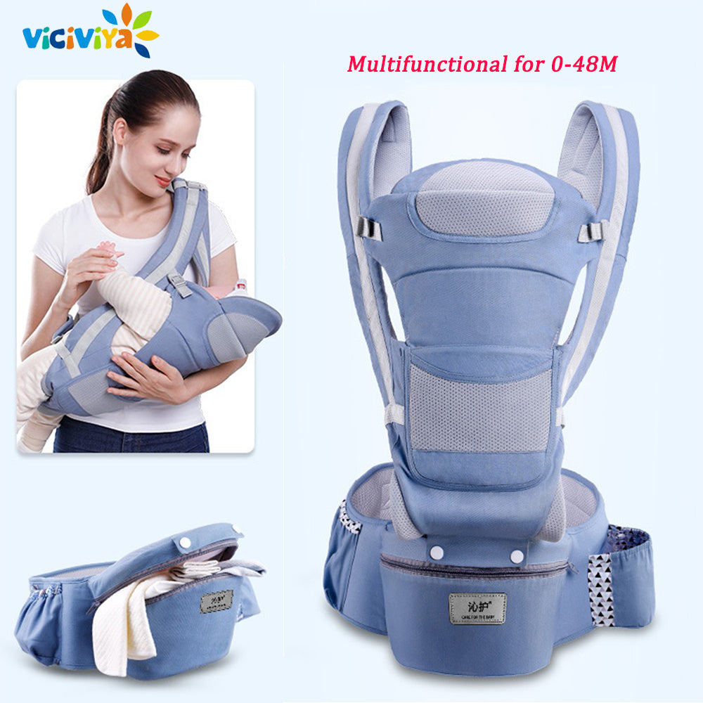 Ergonomic Baby Carrier Infant Hipseat Wrap Sling for Travel 0-48M-Free Item Online