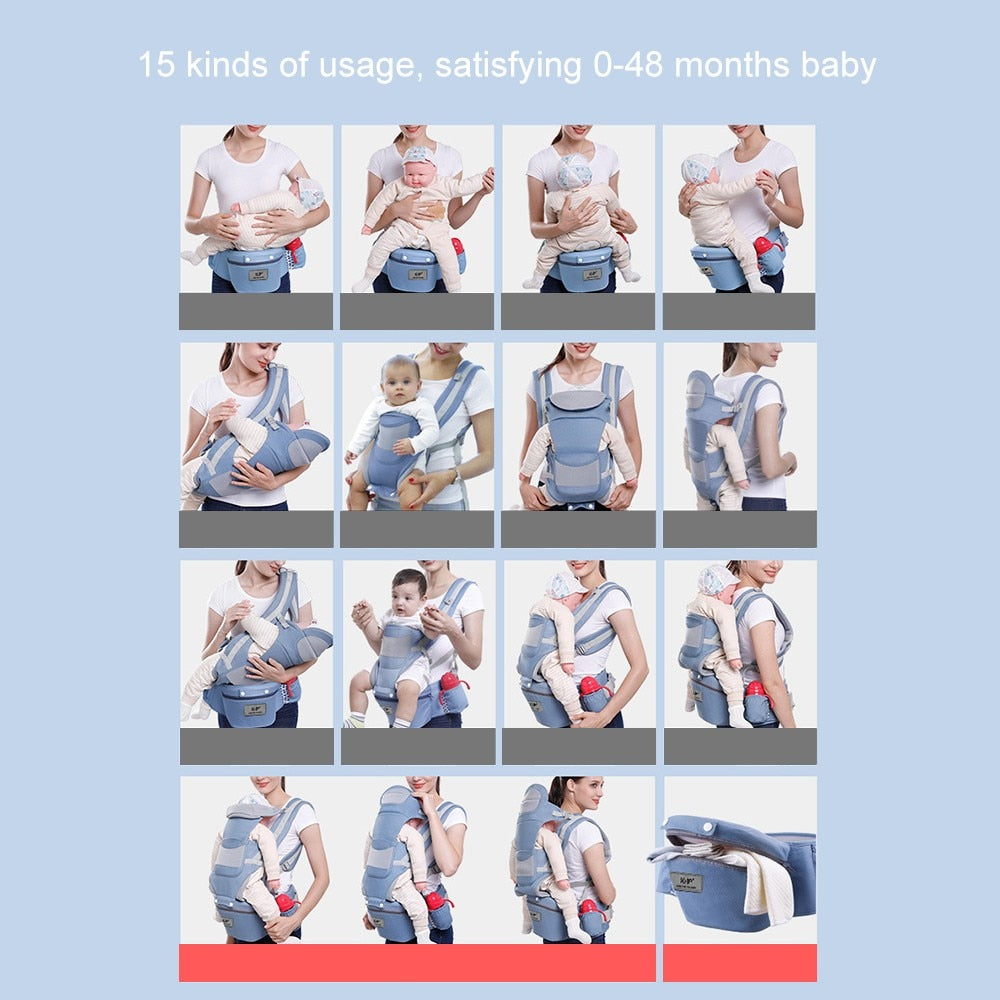 Ergonomic Baby Carrier Infant Hipseat Wrap Sling for Travel 0-48M-Free Item Online