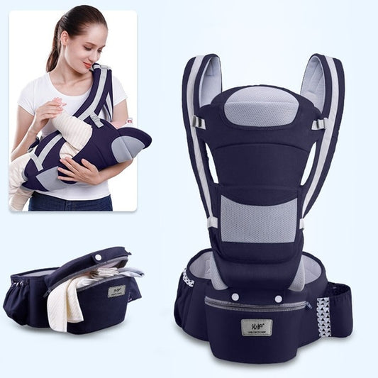 Ergonomic Baby Carrier Infant Hipseat Wrap Sling for Travel 0-48M-NAVY-Free Item Online