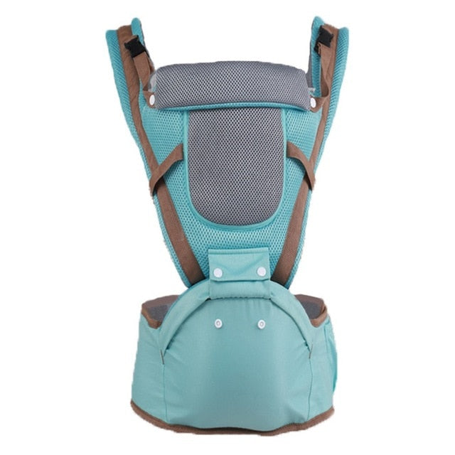 Ergonomic Baby Carrier Infant Hipseat Wrap Sling for Travel 0-48M-BLUE/GRAY-Free Item Online